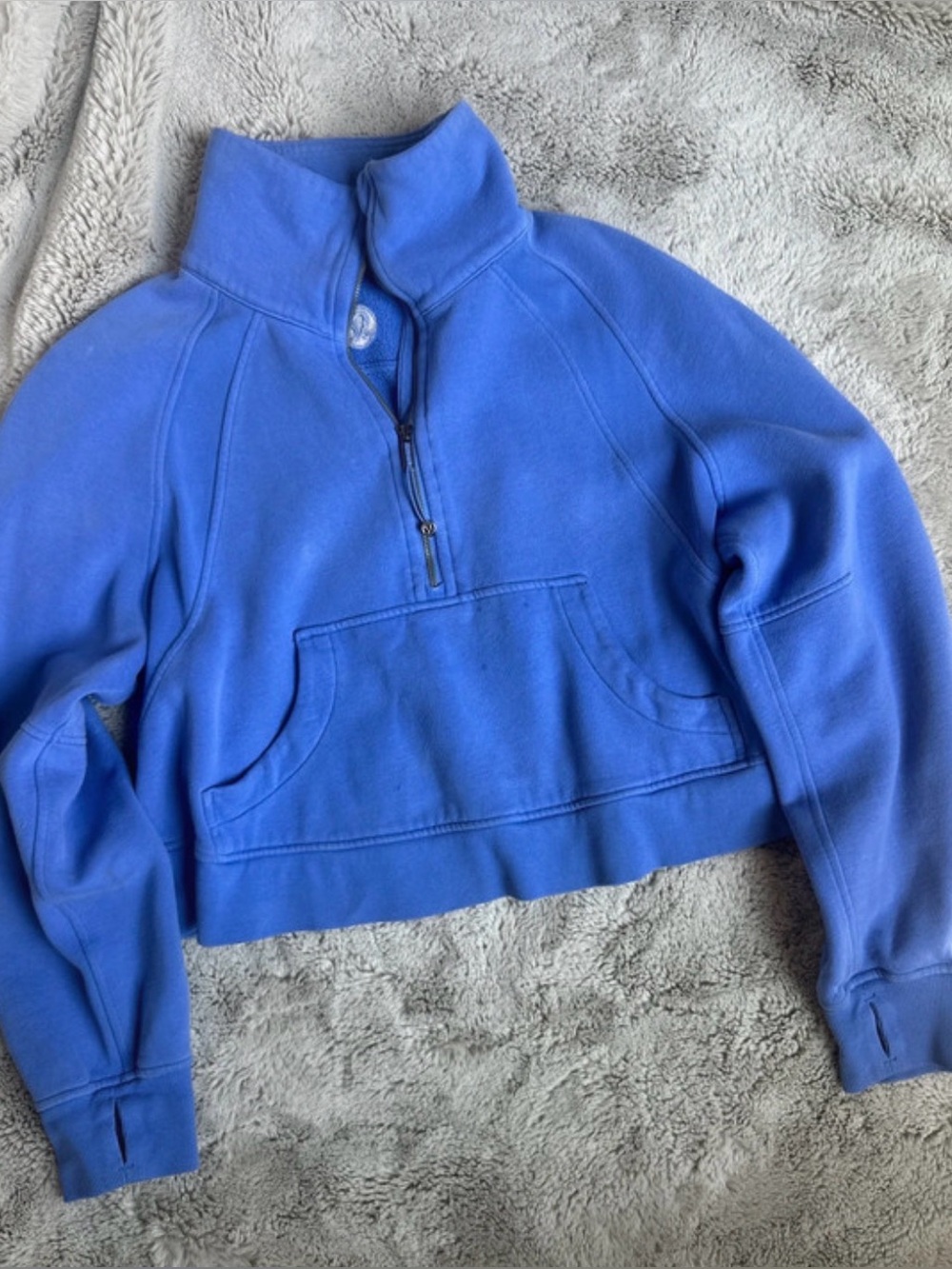 Lululemon Scuba Oversized Funnel Neck Half Zip Blue M/L
